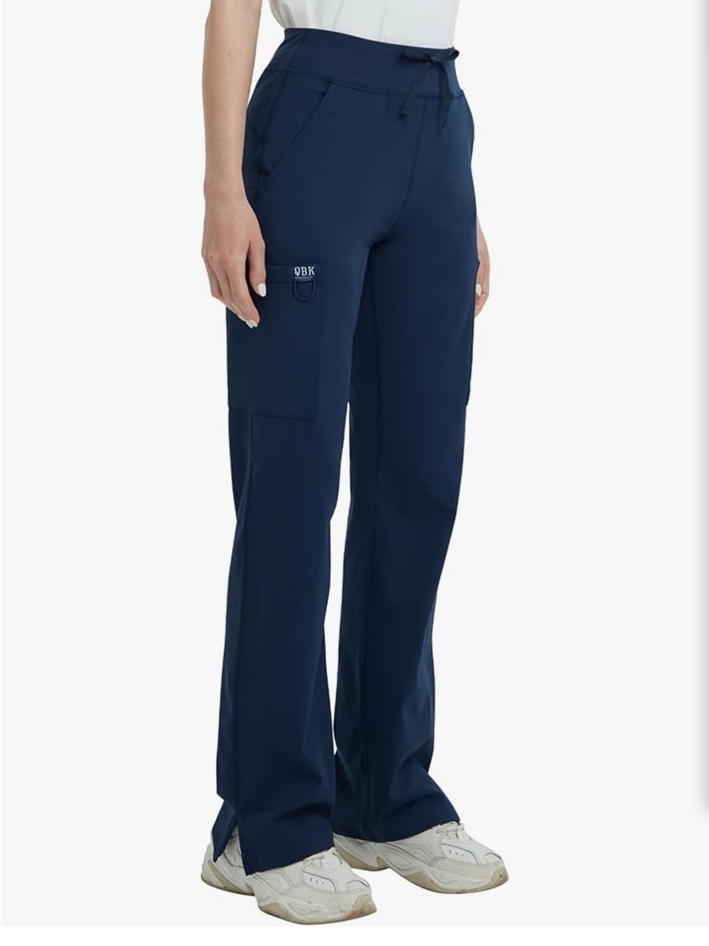 QBK Yoga Scrub Pants for Women, Navy, XS